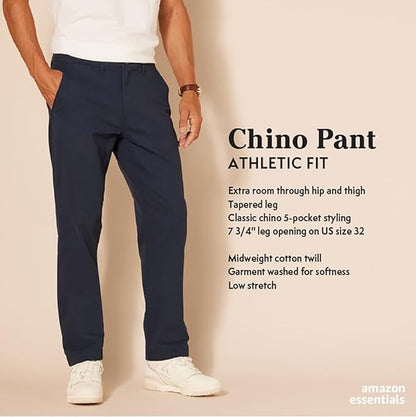 Amazon Essentials Herren Freizeit-Chino-Hosen (Erhältlich in Übergröße und Tall)