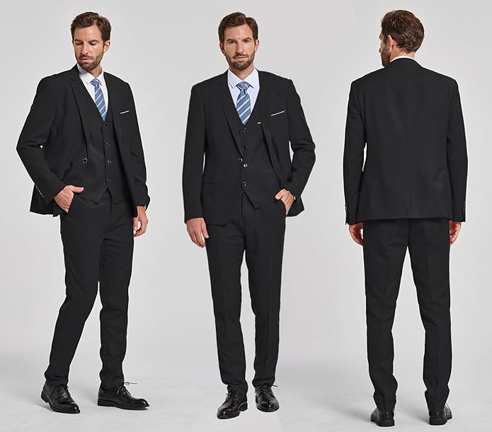 MY'S Men's 3 Piece Slim Fit Suit Set