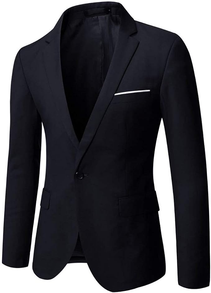 WULFUL Men’s Slim Fit 3-Piece Tuxedo Suit One Button