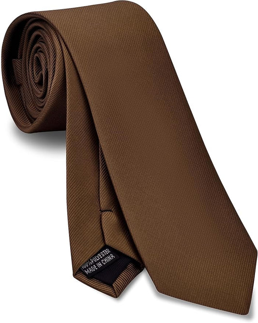 Branduce Solid Brown Tie for Men