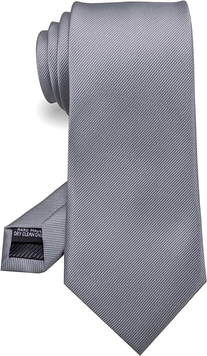 Rbocott Solid Gray Tie for Men