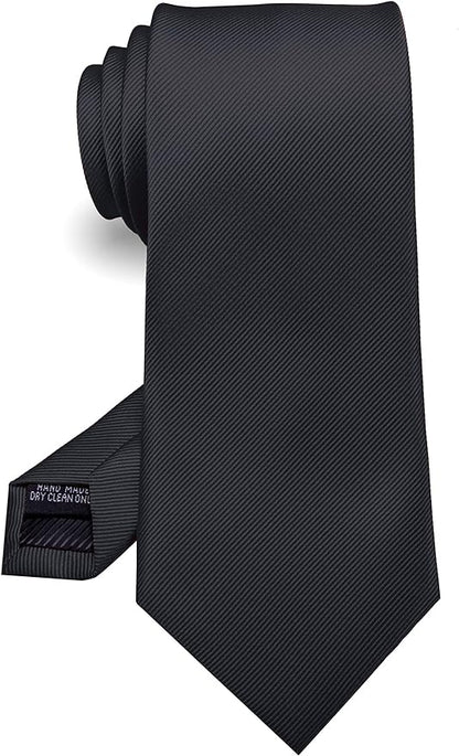 Rbocott Solid Black Tie for Men