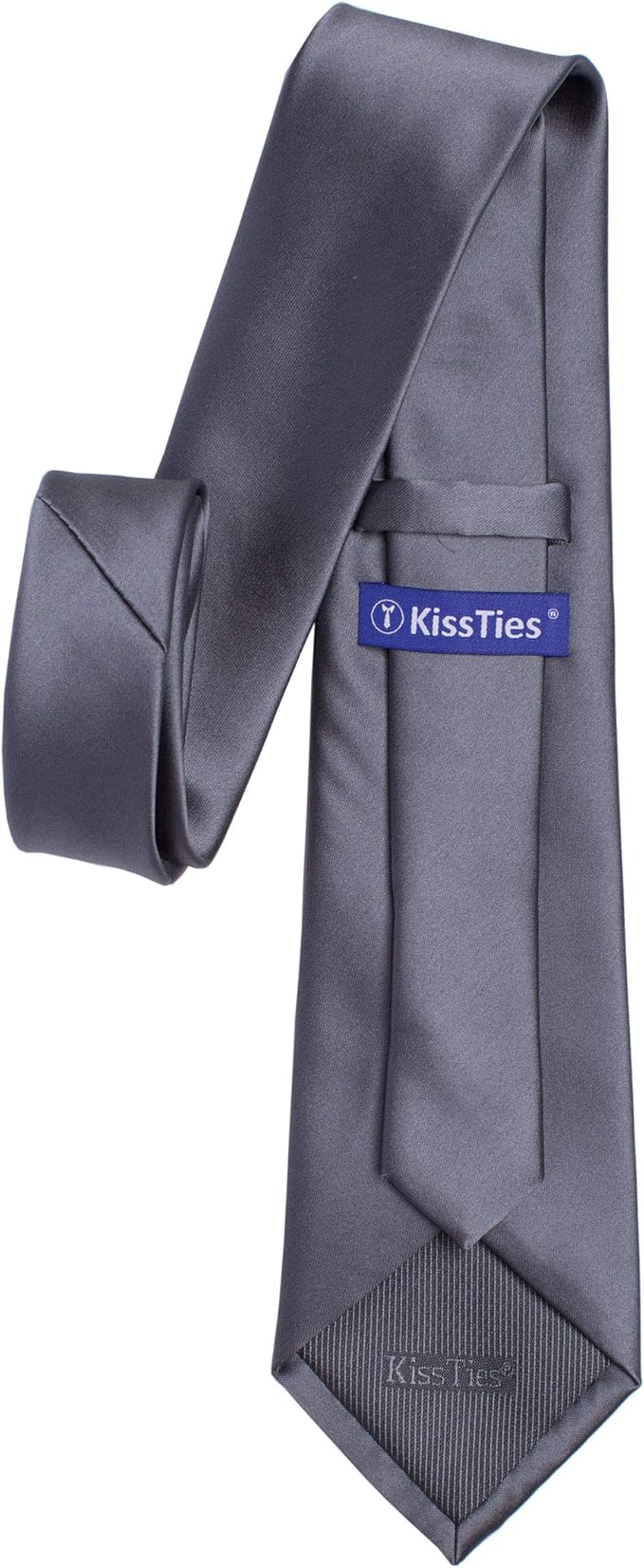 KissTies Solid Satin Gray Men's Tie