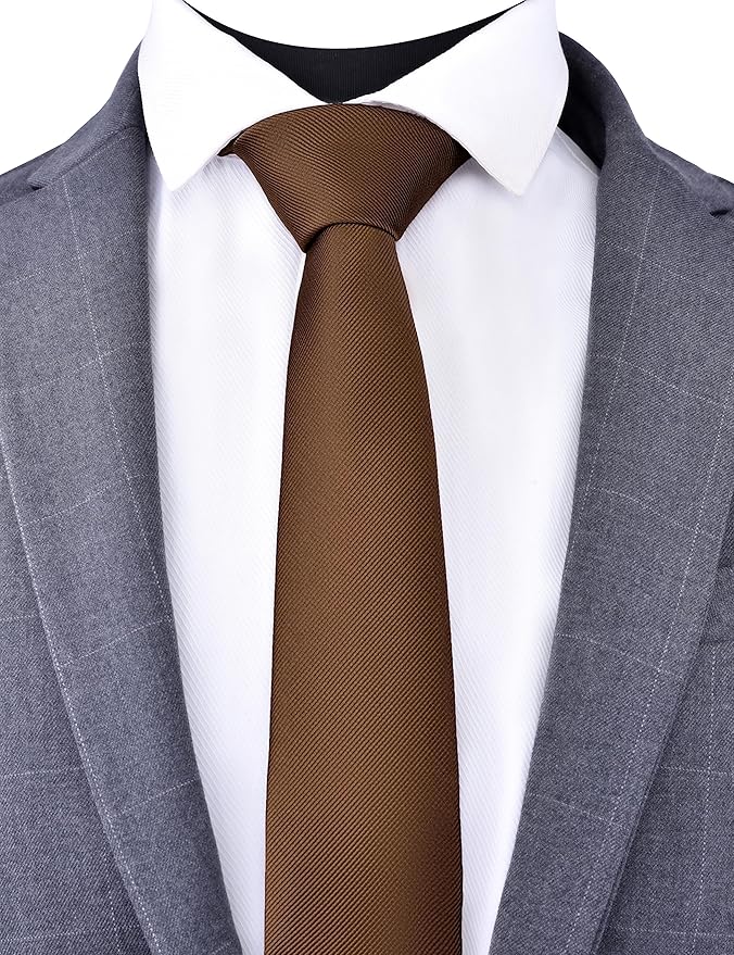 Branduce Solid Brown Tie for Men