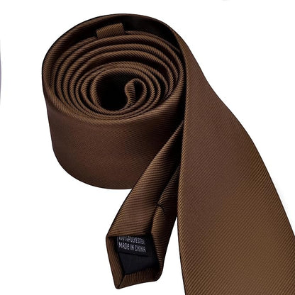 Branduce Solid Brown Tie for Men