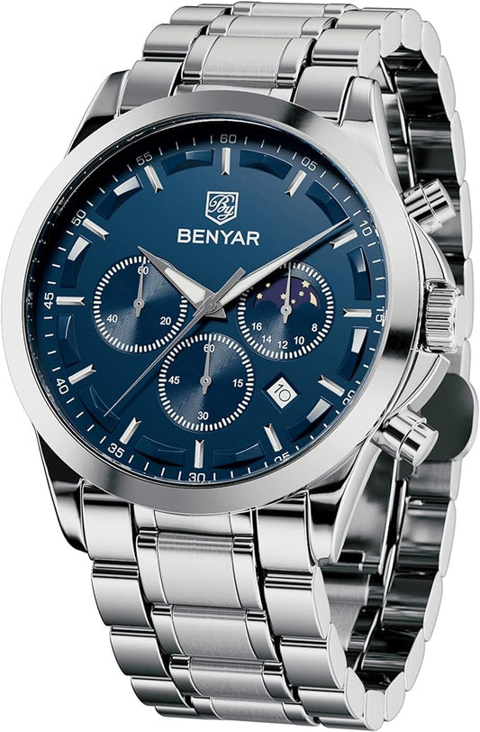 Benyar Men's Watch with Metal Band