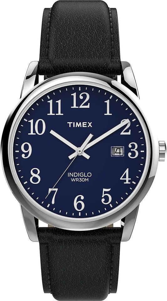 Timex Men's Easy Reader Watch with Leather Band (Blue)