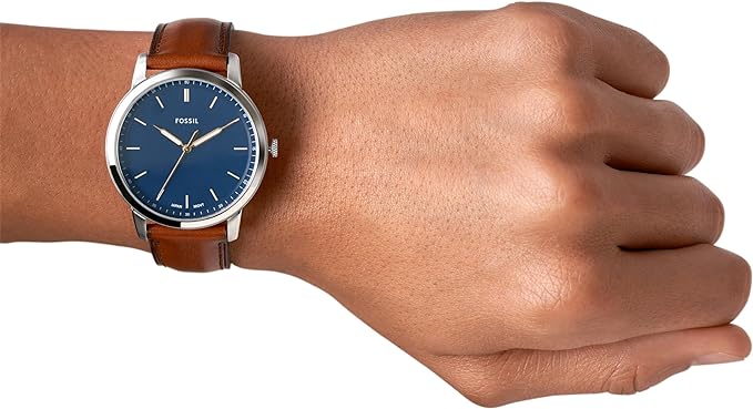 Fossil Minimalist Herrenuhr mit Lederarmband