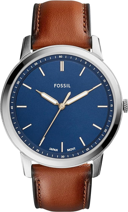 Fossil Minimalist Herrenuhr mit Lederarmband