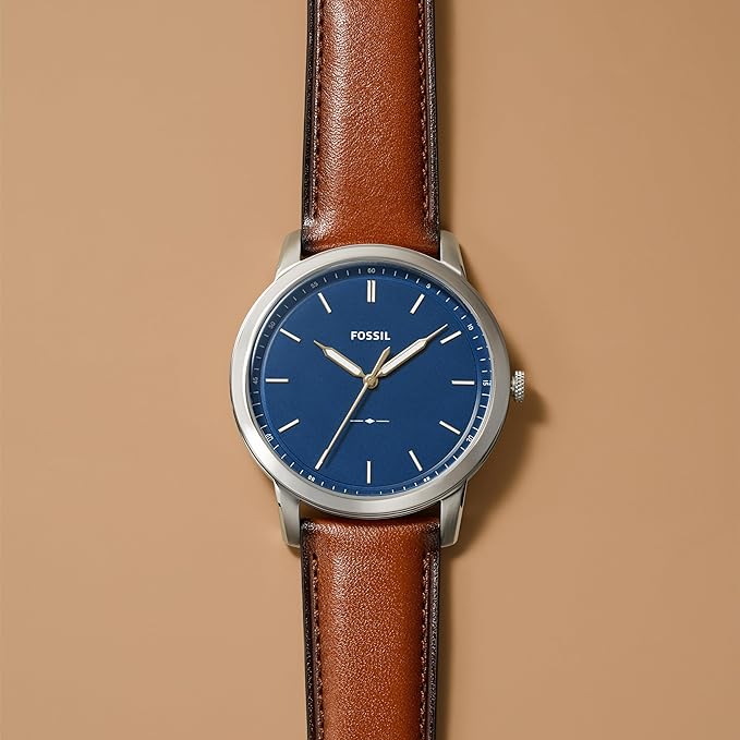 Fossil Minimalist Men's Watch with Leather Band