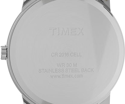 Timex Men's Easy Reader Watch with Leather Band (White)