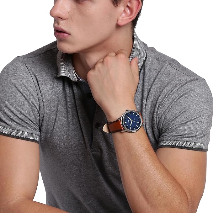 Fossil Minimalist Men's Watch with Leather Band