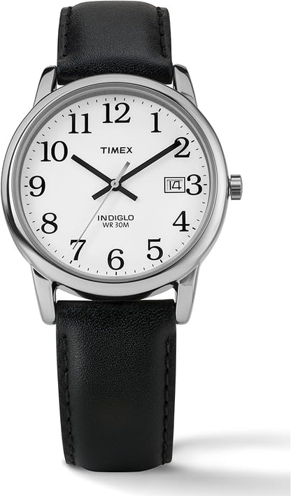 Timex Herrenuhr Easy Reader mit Lederarmband (Weiß)